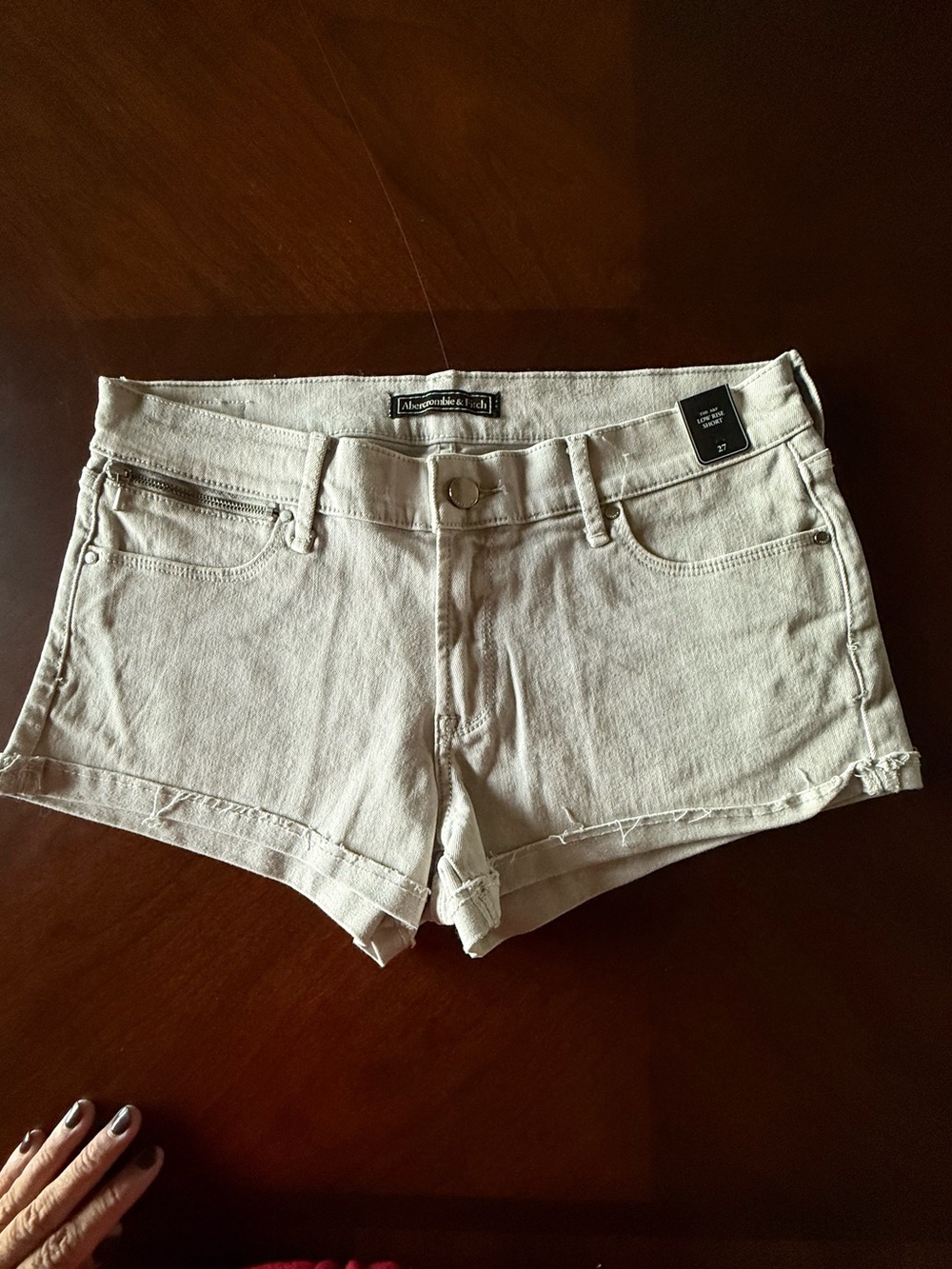 Abercrombie & Fitch Grey Stone Jean Shorts - Women's Size 27 - Brand New w/Tags